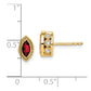 14k Yellow Gold Marquise Garnet and Real Diamond Earrings EM7095-GA-014-YA