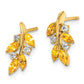 14k Yellow Gold Citrine and Real Diamond Leaf Earrings EM7127-CI-014-YA