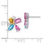 14k White Gold Blue Topaz/Citrine/Cr.Pink Sapph/Real Diamond Earrings EM7129-BT/CI-011-WA