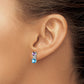 14k White Gold Amethyst/Blue Topaz/Real Diamond Earrings