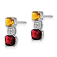 14k White Gold Citrine/Garnet/Real Diamond Earrings EM7130-CI/GA-003-WA