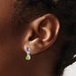 14k White Gold Amethyst/Peridot/Real Diamond Earrings