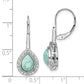 14k White Gold Pear Amazonite and Real Diamond Leverback Earrings EM7136-AZ-019-WA