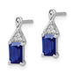 14k White Gold Sapphire and Real Diamond Earrings EM7187-SA-004-WA