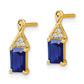 14k Yellow Gold Sapphire and Real Diamond Earrings EM7187-SA-004-YA