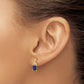 Solid 14k Yellow Gold Simulated Sapphire and CZ Earrings