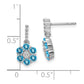14k White Gold Blue Topaz and Real Diamond Earrings EM7191-BT-004-WA