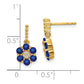 Solid 14k Yellow Gold Simulated Sapphire and CZ Earrings