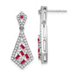 14k White Gold Ruby and Real Diamond Earrings