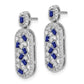 14k White Gold Sapphire and Real Diamond Earrings