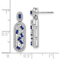 14k White Gold Sapphire and Real Diamond Earrings