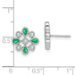 14k White Gold Emerald and Real Diamond Post Earrings EM7218-EM-015-WA