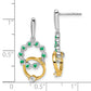 14k Yellow Gold Two-tone Emerald and Real Diamond Earrings EM7220-EM-012-WYA