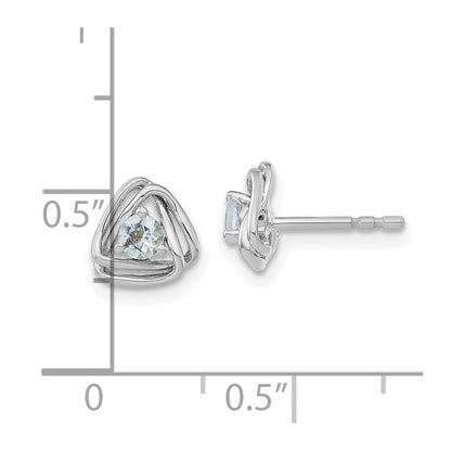 14k White Gold Aquamarine Post Earrings