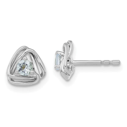 14k White Gold Aquamarine Post Earrings