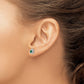 14k White Gold Created Emerald Post Earrings