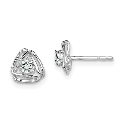 14k White Gold White Topaz Post Earrings