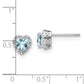 Sterling Silver Aquamarine and Real Diamond Earrings