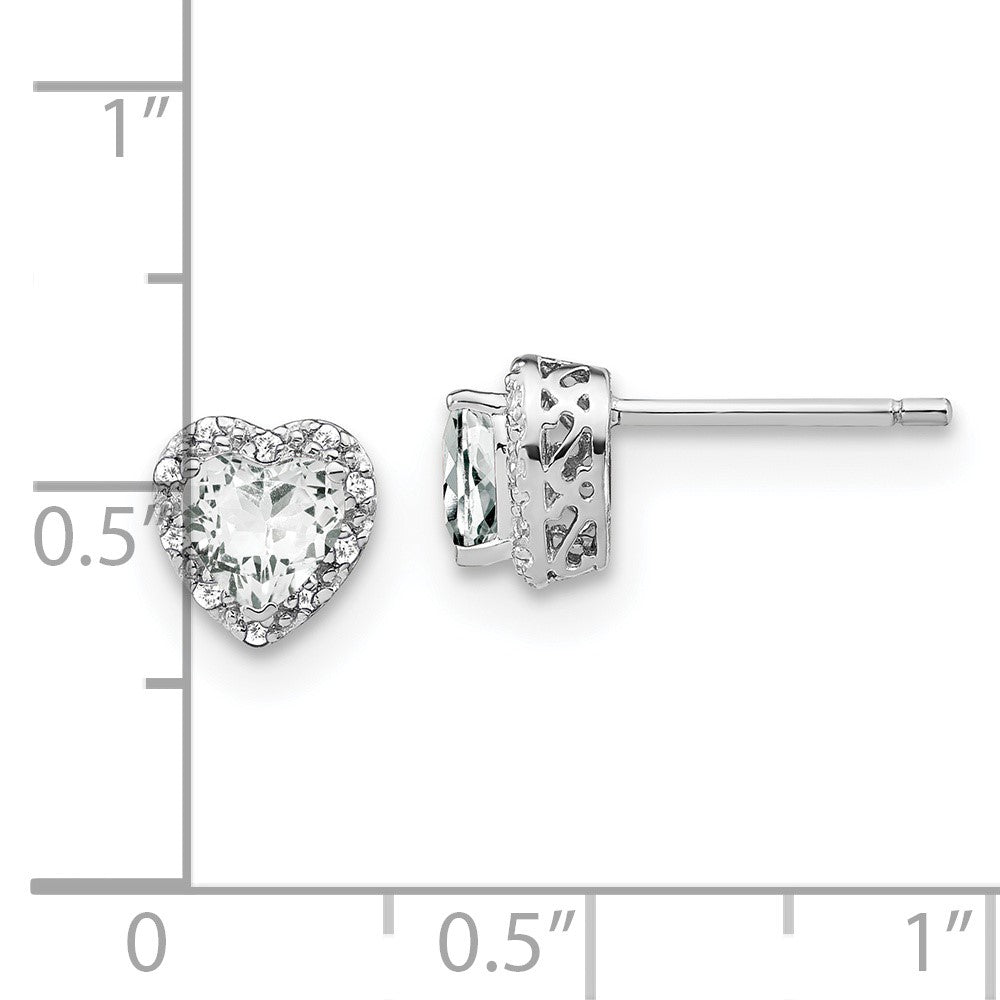 Sterling Silver White Topaz and Real Diamond Earrings