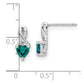 Sterling Silver Created Alexandrite and Real Diamond Earrings