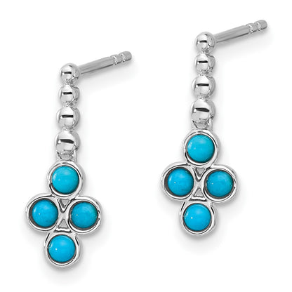 14k White Gold Turquoise Earrings