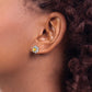 14k White Gold Citrine and Real Diamond Post Earrings