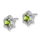 14k White Gold Peridot and Real Diamond Post Earrings EM7459-PE-006-WA