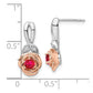 14k Yellow Gold Two-tone White & Rose Ruby and Real Diamond Flower Post Earrings