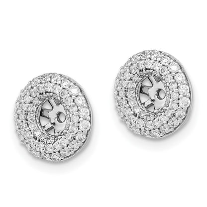 14k White Gold Real Diamond Earring Jackets