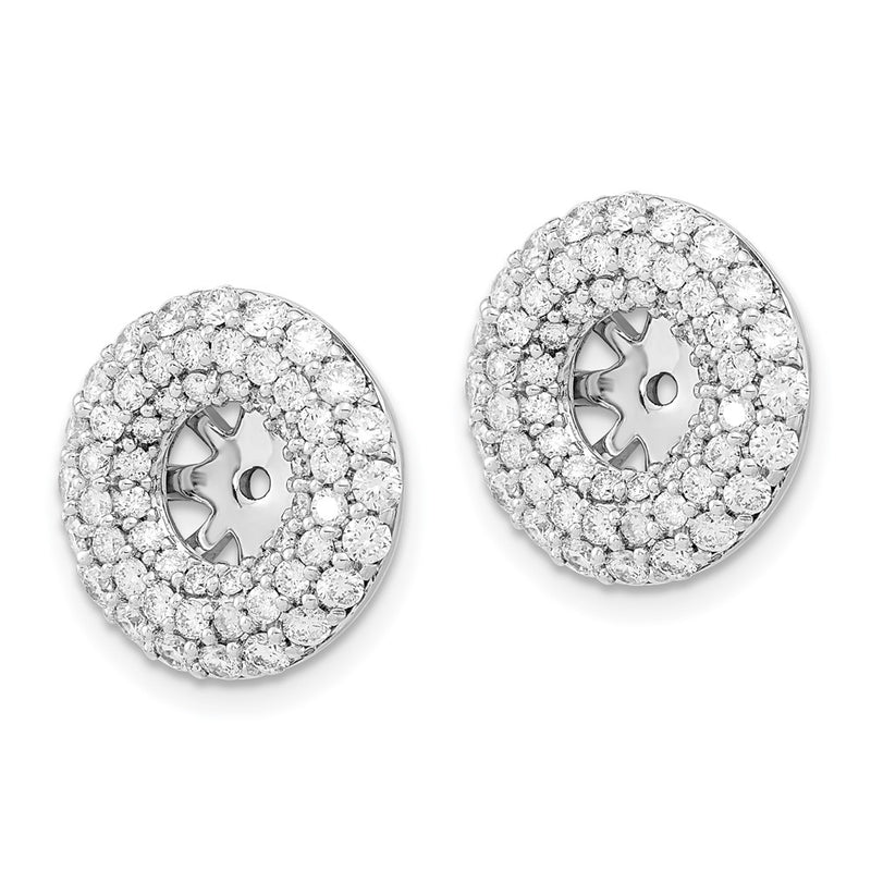 14k White Gold Real Diamond Earring Jackets