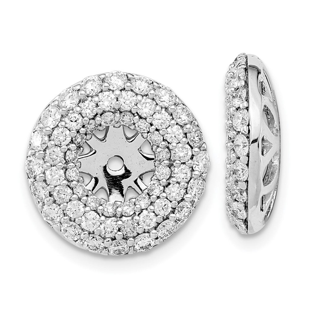 14k White Gold Real Diamond Earring Jackets