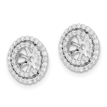 14k White Gold Real Diamond Earring Jackets