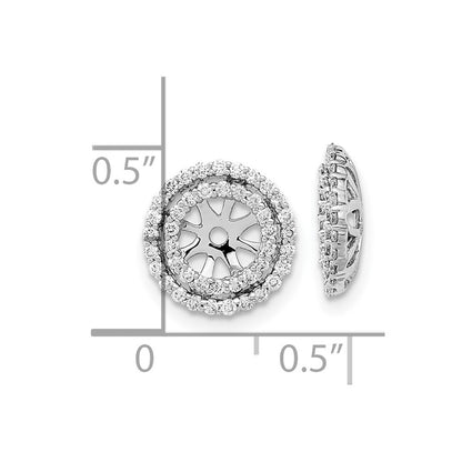 14k White Gold Real Diamond Earring Jackets