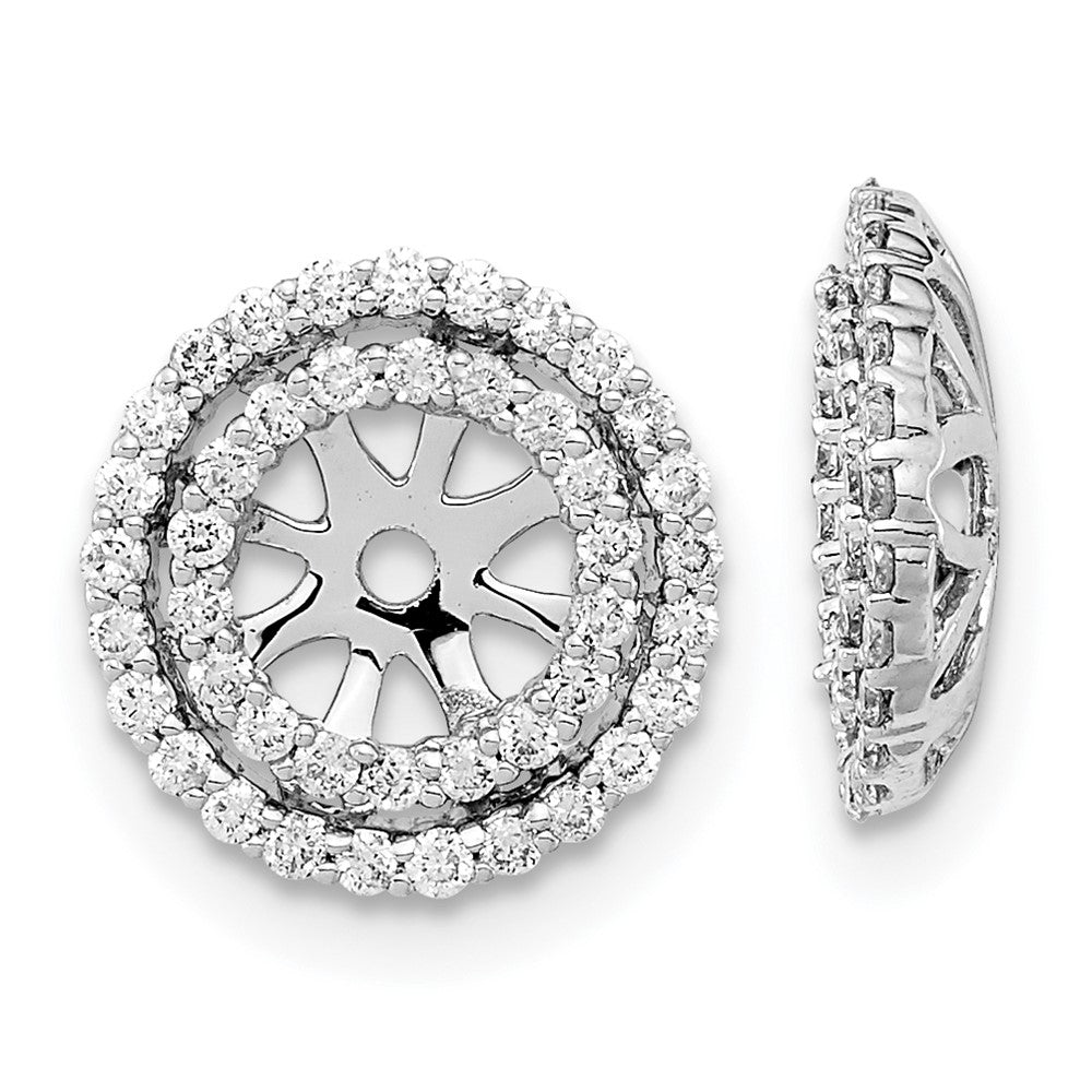 14k White Gold Real Diamond Earring Jackets