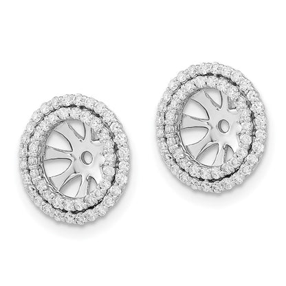 14k White Gold Real Diamond Earring Jackets