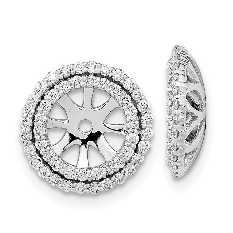 14k White Gold Real Diamond Earring Jackets