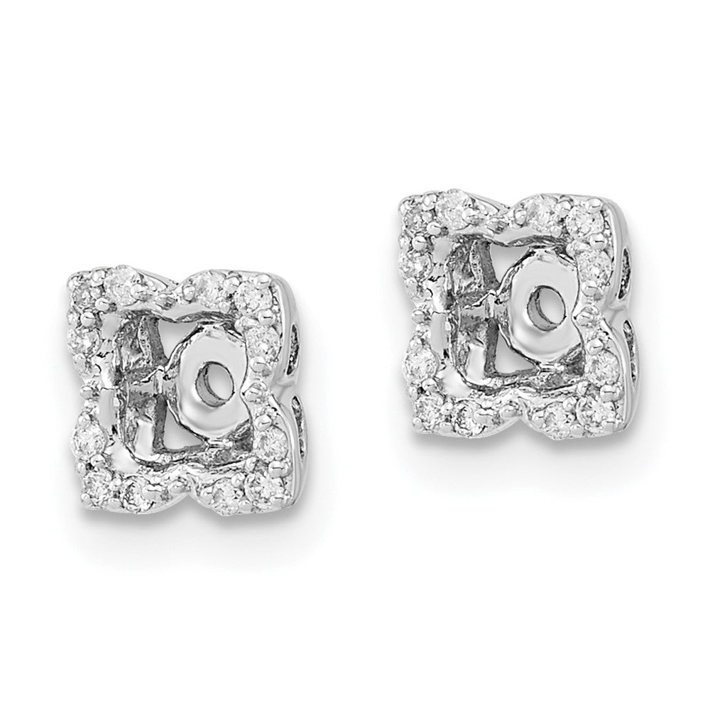 14k White Gold Real Diamond Earring Jackets