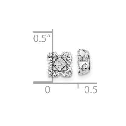14k White Gold Real Diamond Earring Jackets