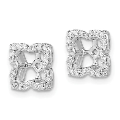 14k White Gold Real Diamond Earring Jackets