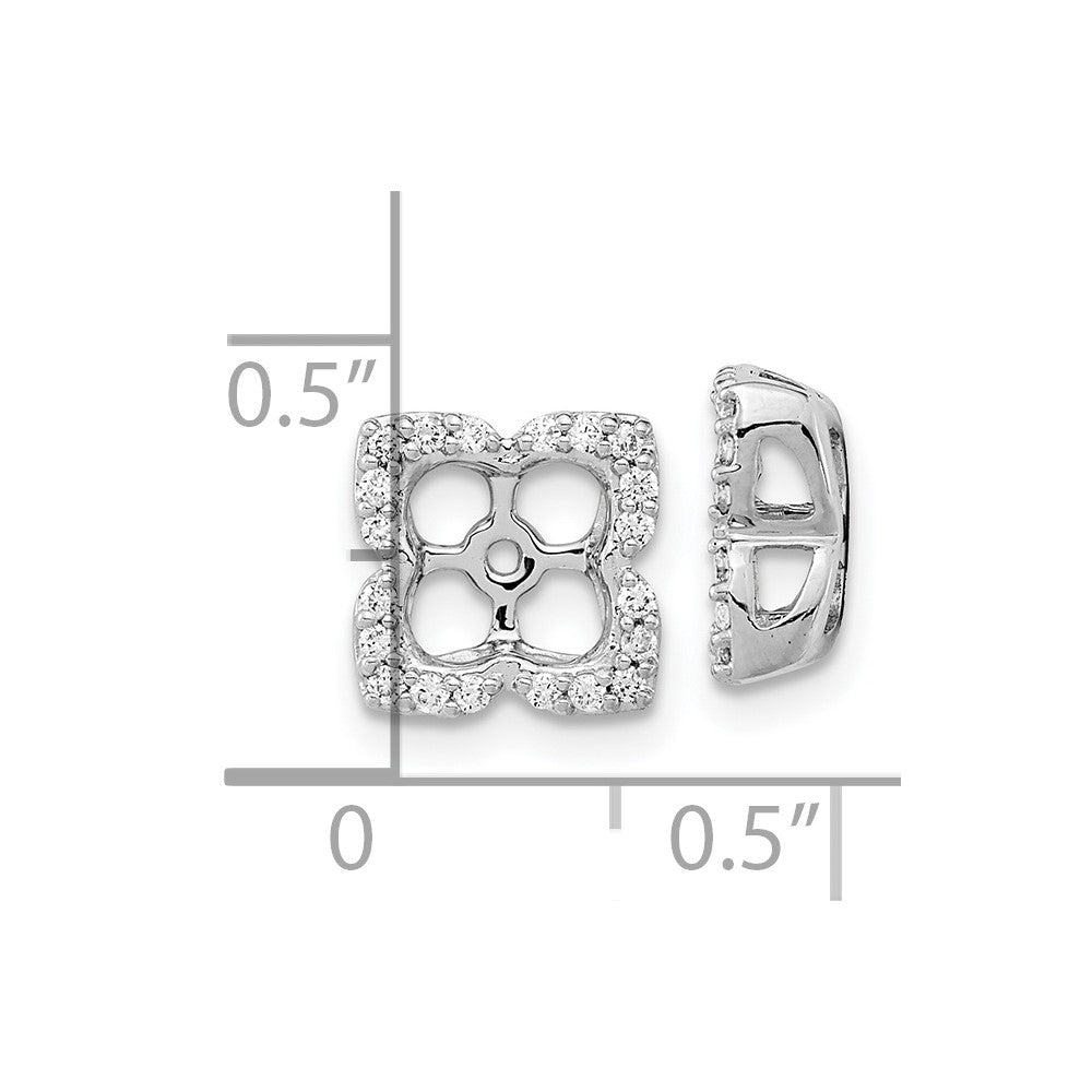 14k White Gold Real Diamond Earring Jackets