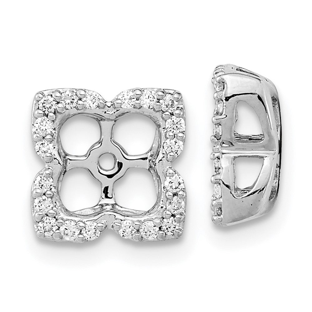 14k White Gold Real Diamond Earring Jackets