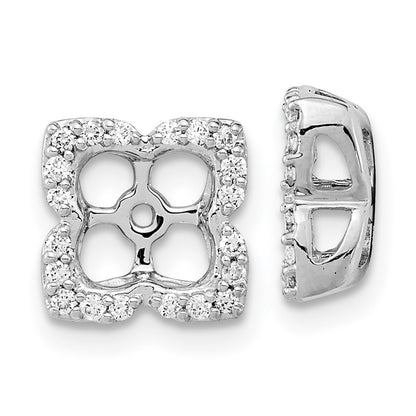 14k White Gold Real Diamond Earring Jackets