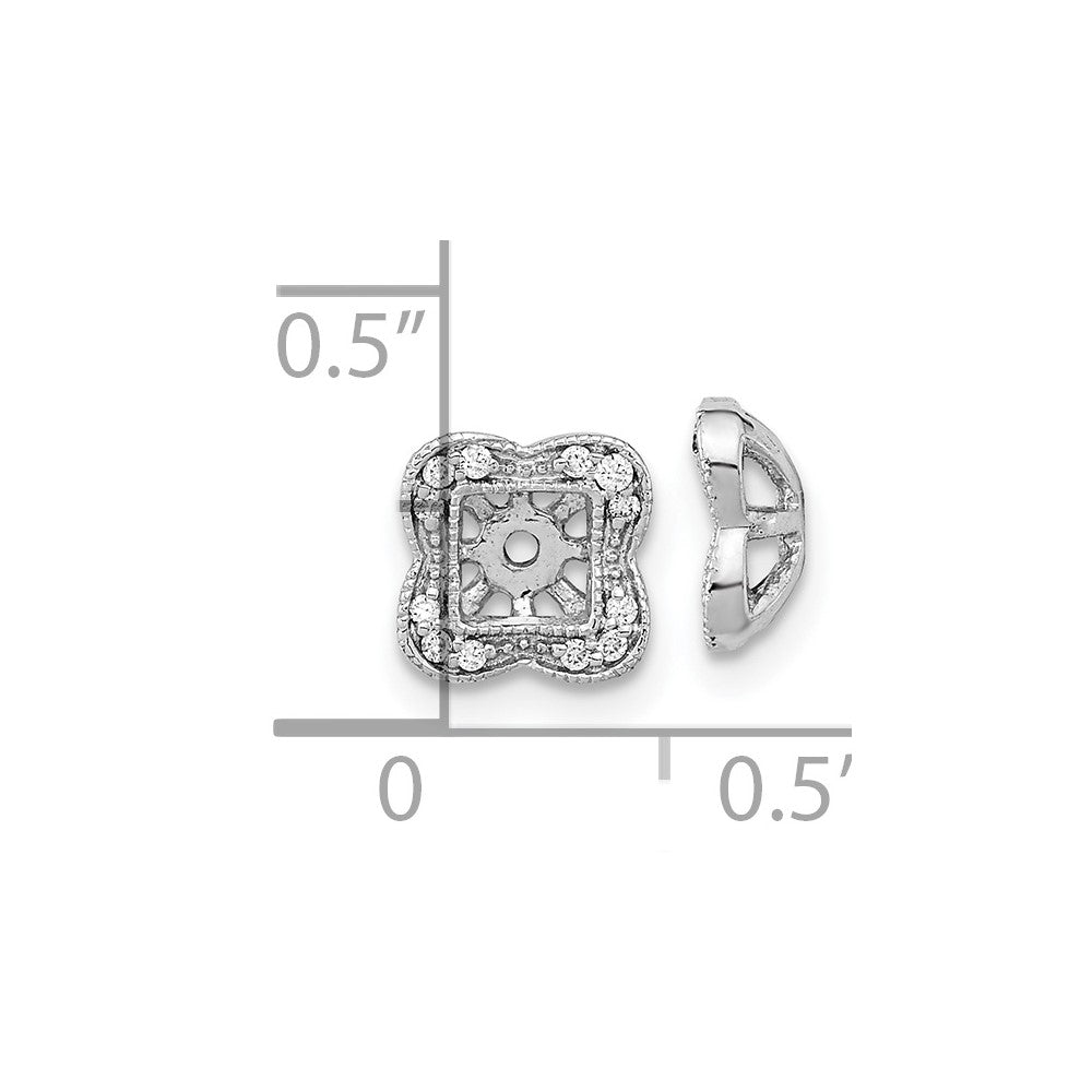 14k White Gold Real Diamond Earring Jackets
