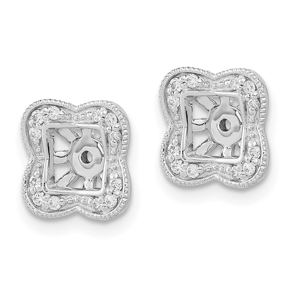 14k White Gold Real Diamond Earring Jackets