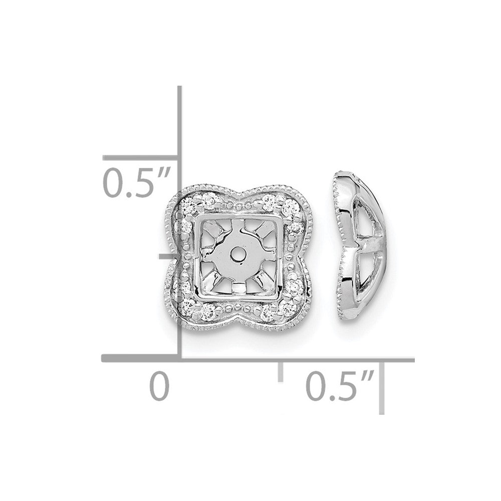 14k White Gold Real Diamond Earring Jackets