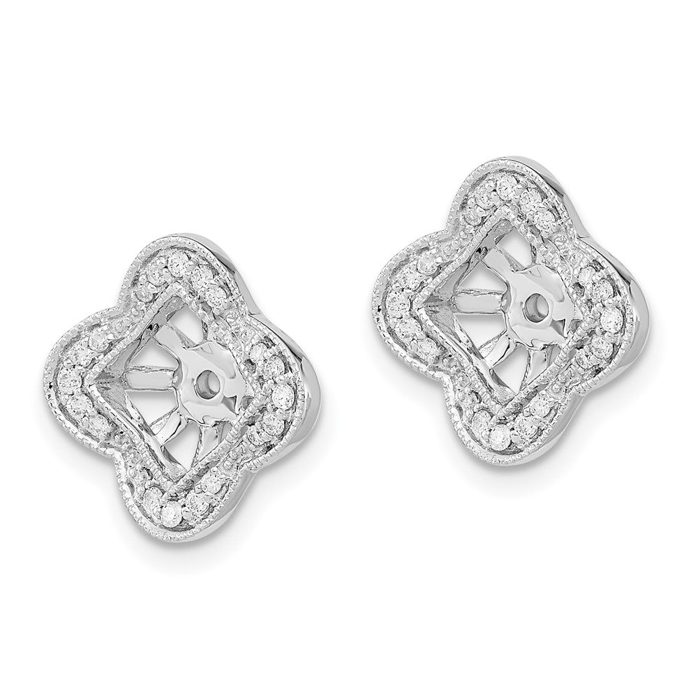 14k White Gold Real Diamond Earring Jackets
