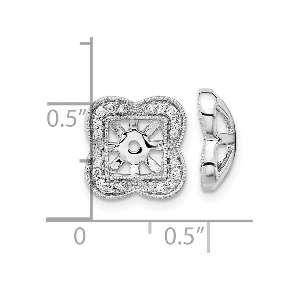 14k White Gold Real Diamond Earring Jackets