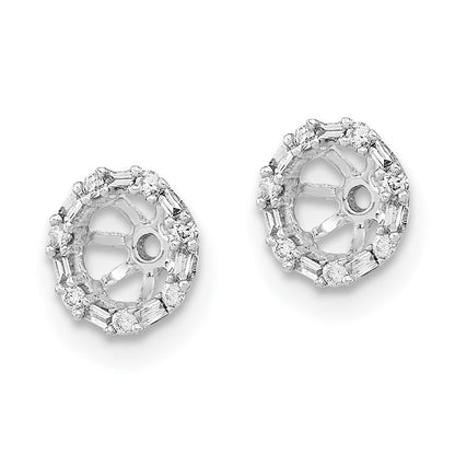 14k White Gold Real Diamond Earring Jackets