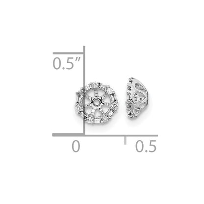 14k White Gold Real Diamond Earring Jackets