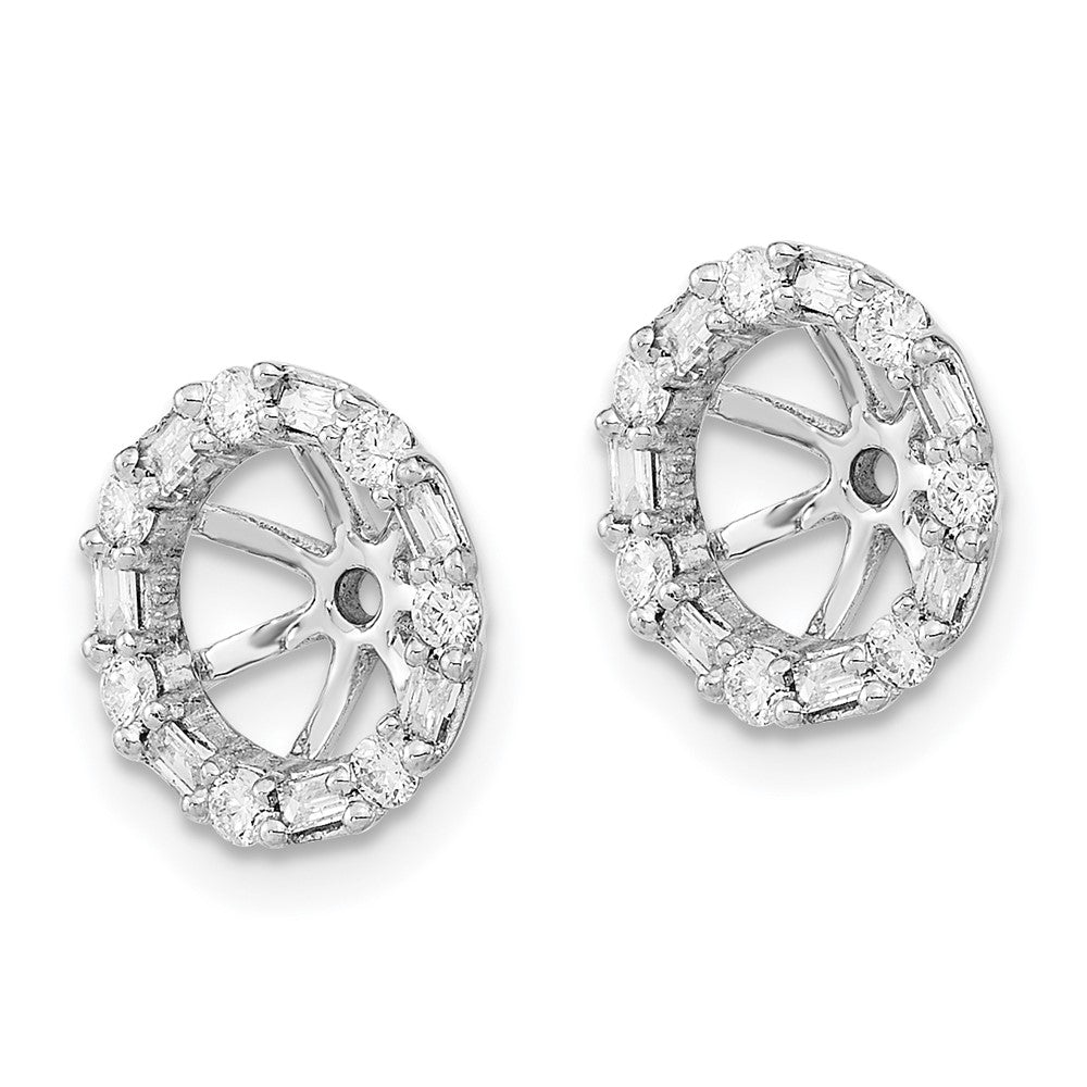 14k White Gold Real Diamond Earring Jackets